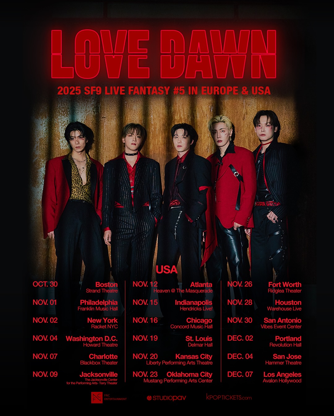 SF9 LIVE FANTASY #5 LOVE DAWN Tour Poster