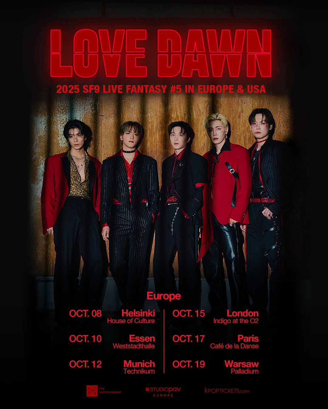 SF9 LIVE FANTASY #5 LOVE DAWN Tour Poster